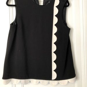 Black with white scalloped tank